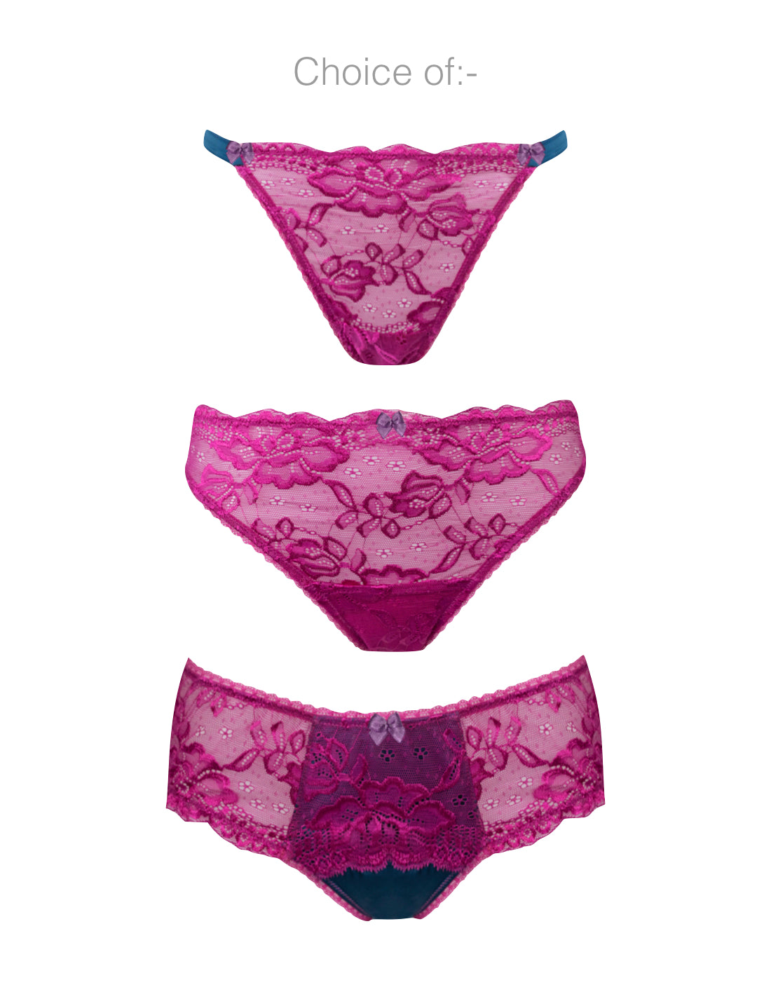 Fuchsia Fever Comfort Bra, Brief, Suspender & Bag Gift Set