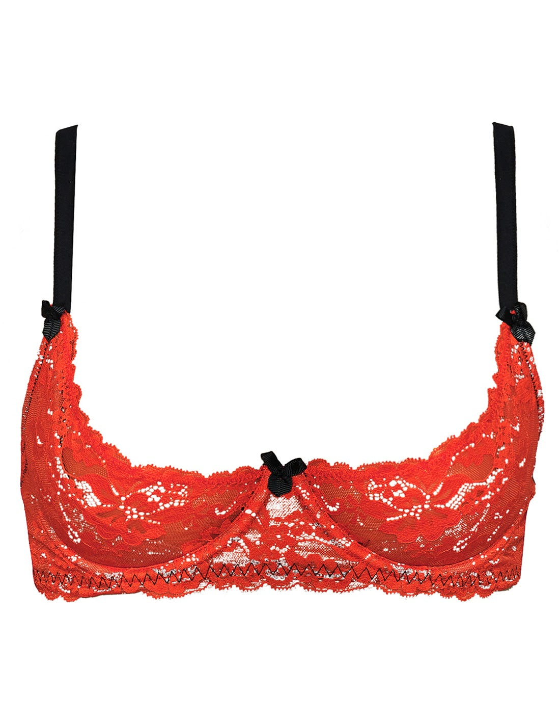 Harmony in Red Ouvert Demi Cup Bra - Mimi Holliday