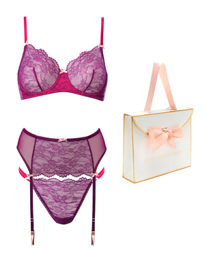 Tourmaline Comfort Bra, Brief, Suspender & Bag Gift Set