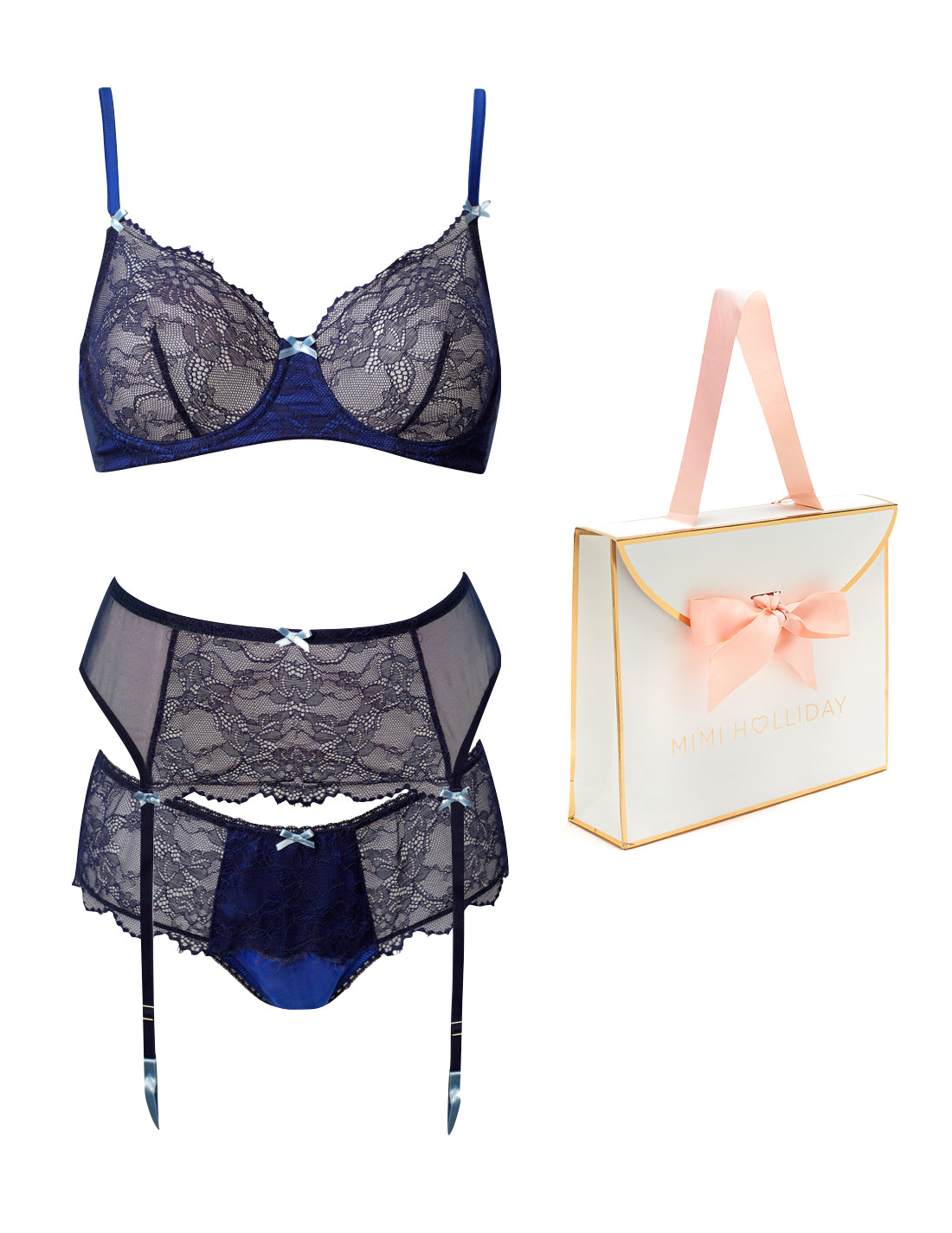 Tanzanita Comfort Bra, Brief, Suspender & Bag Gift Set