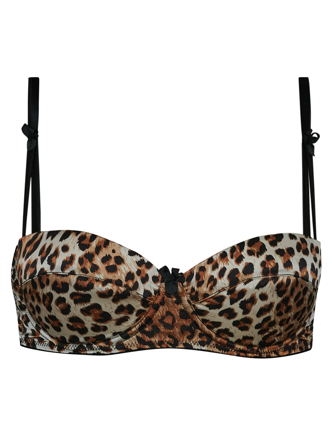 Tutu Tatou Natural Leopard Silk Padded Balcony Bra